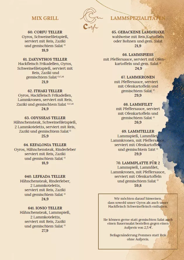 Mix Grill, Lamm